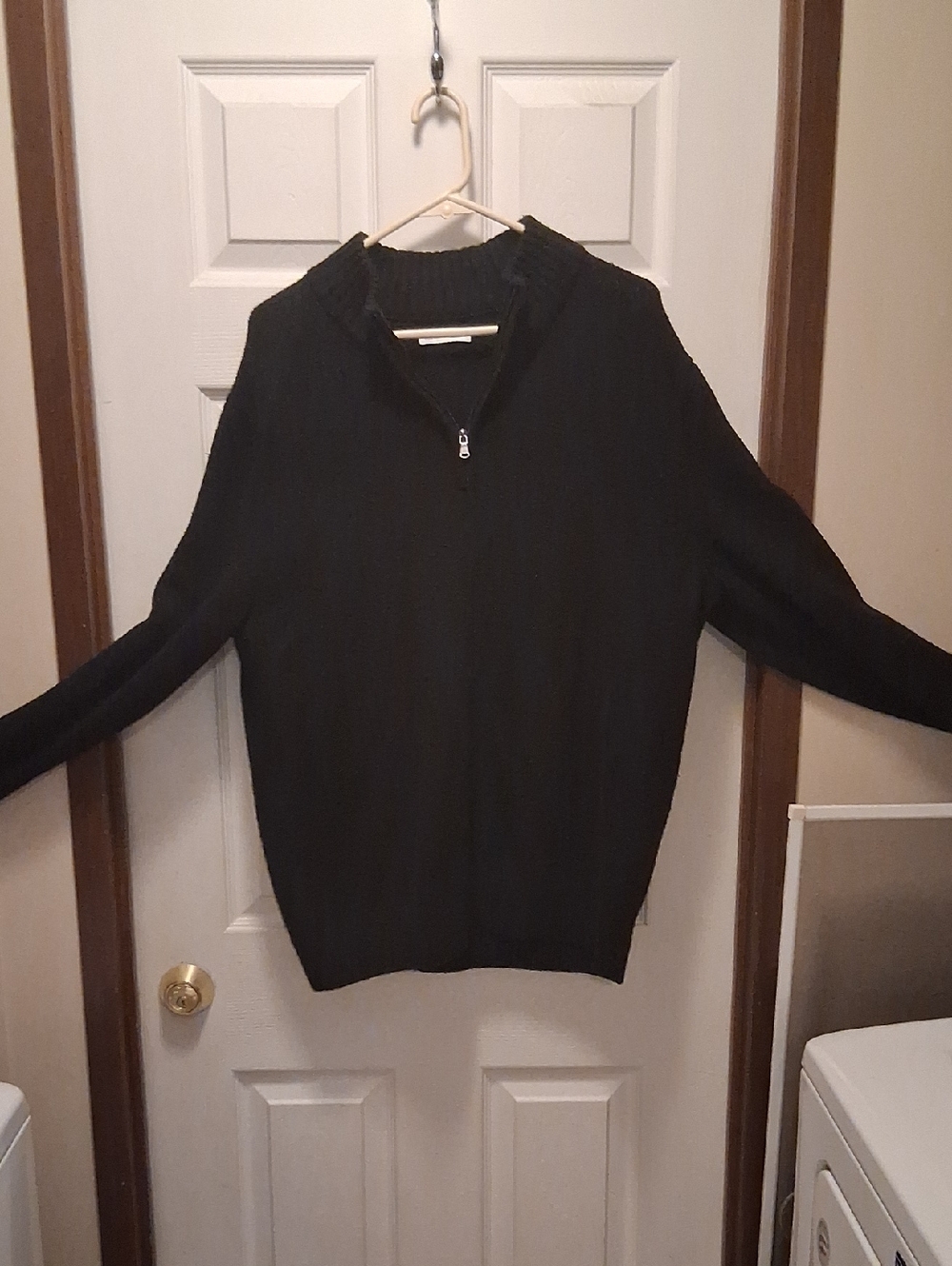 Sonoma Black Half-Zip Turtleneck Sweater